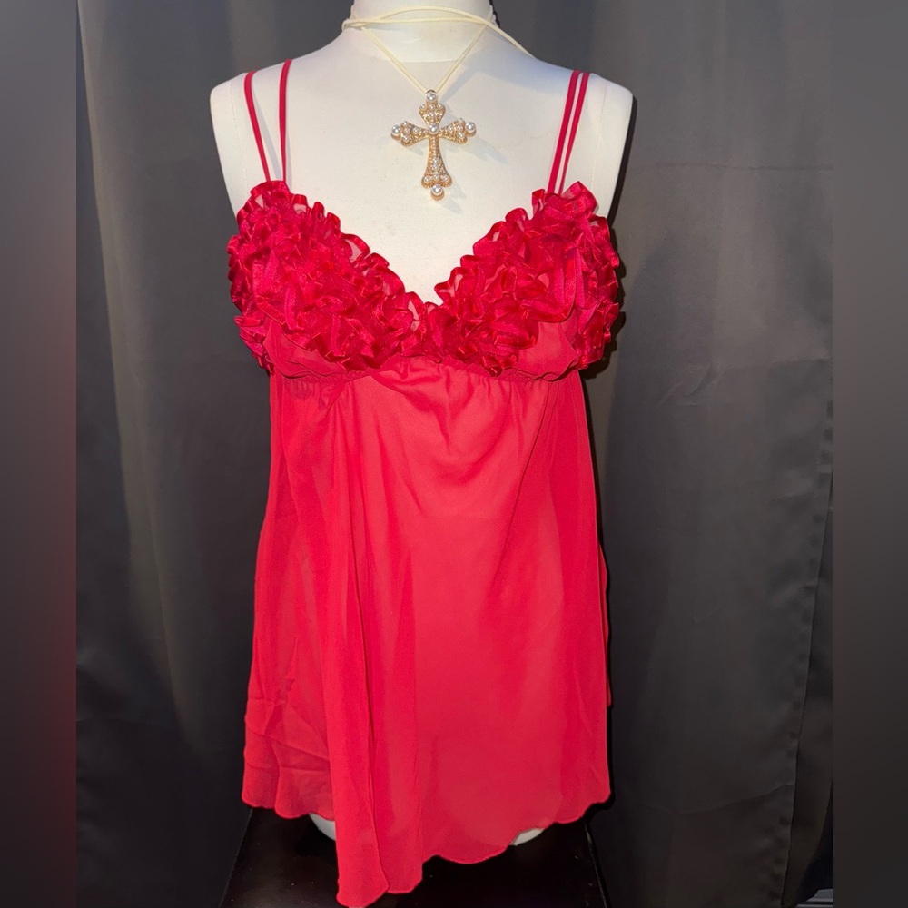 Y2k vintage Victoria's Secret Red Lace Nightgown chemise slip